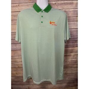 Nike Golf Polo Green Stripe Biltmore Club Crest Shirt Men’s XL Performance Fit